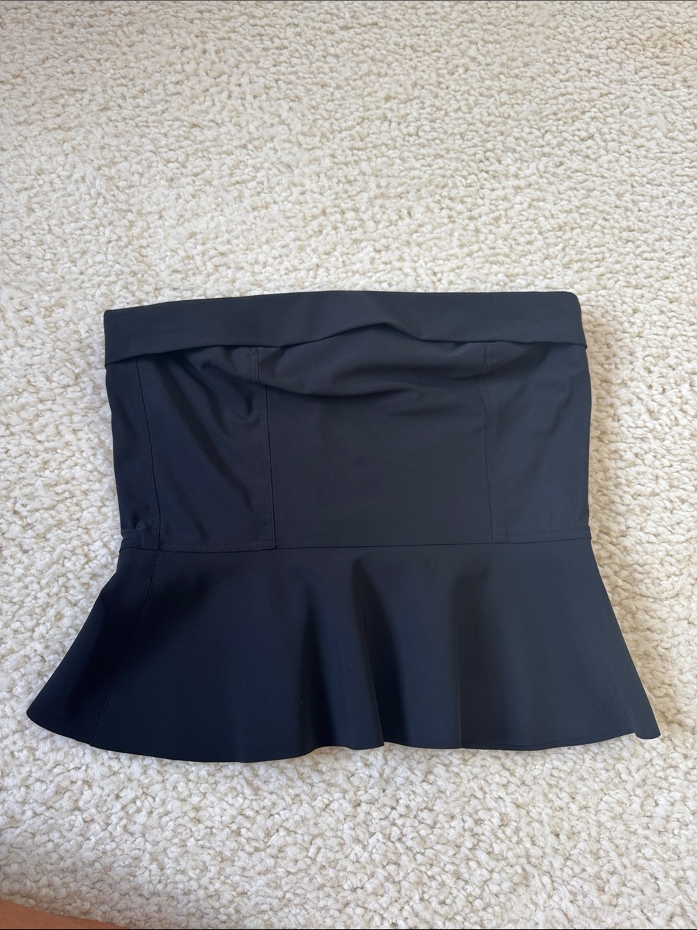 Strapless black pleated top
